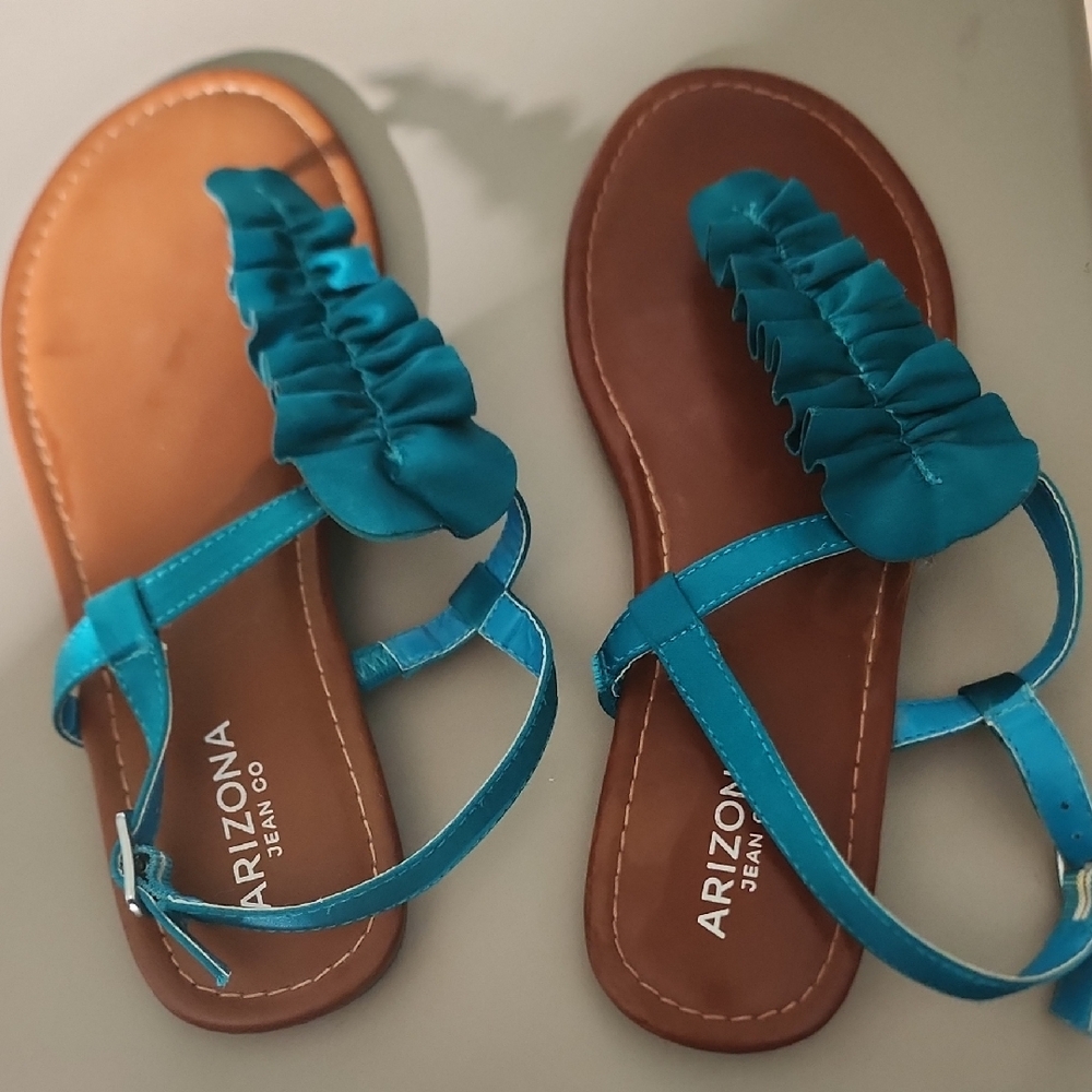 Arizona Jean Company Teal Ruffle Sandals